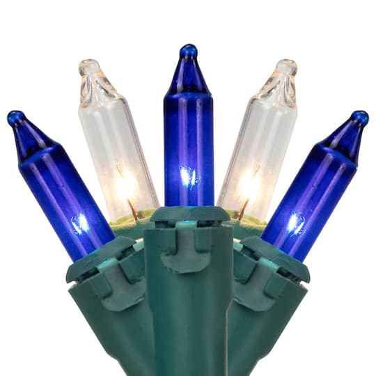 100ct. Mini Christmas String Lights with Green Wire By Northlight in Blue/Clear | 20.25 ft | Michaels®